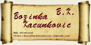 Božinka Kačunković vizit kartica